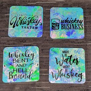 Tie-Dye | Whiskey | Coasters | Handmade | Pack of 4